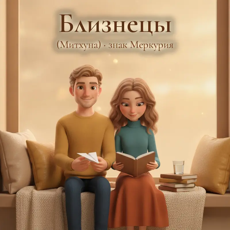 Близнецы (Митхуна): брат и сестра читают у окна